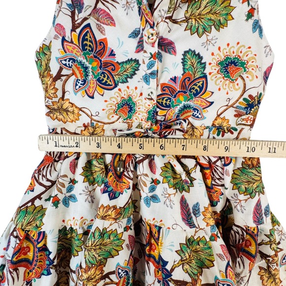 Pink Lane Floral Paisley Sleeveless Button Front Dress Multicolor Girls sz 3 22 - Picture 7 of 9